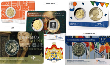 Coincards met 2 Euromunten