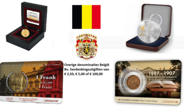 Overige Belgische munten met diverse denominaties (bv. munteenheid of waarde)