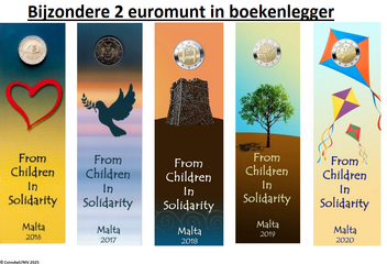 Coincards in de vorm van een boekenlegger
