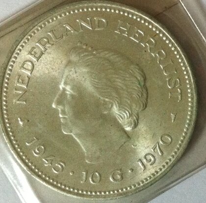 10 Gulden 1970, zilver 720/1000