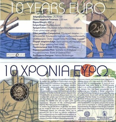 2012: Coincard 10 jaar euro