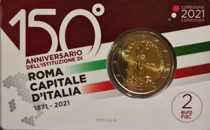 2021: 150 Jaar Rome als hoofdstad van Italië, coincard