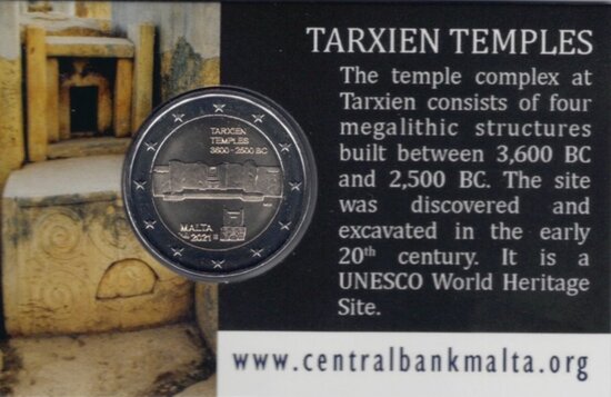 2021: Tempels van Tarxien in coincard