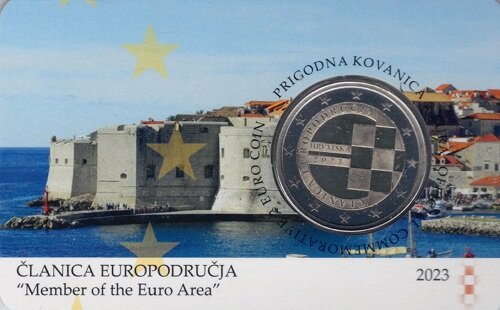 2023: Introductie van de euro als officiële munteenheid van Kroatië, UNC in coincard