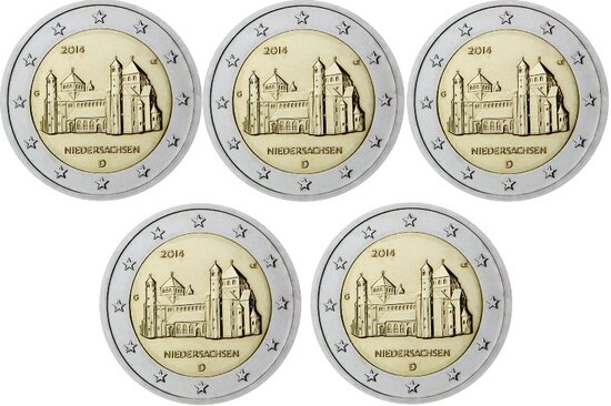 2014: 5 X 2 euro, St. Michaeliskirche Hildesheim