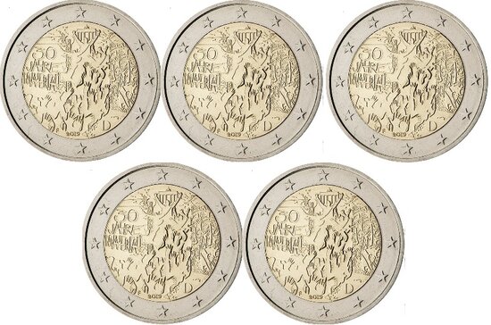 2019: 5 X 2 euro, Val van de Muur