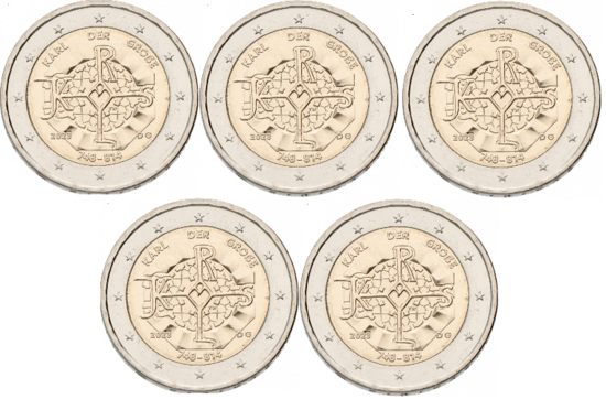 2023: 5 X 2 euro, Karel de Grote 5 Letters