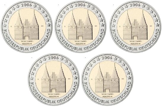 2006: 5 X 2 euro, Holstentor Lübeck