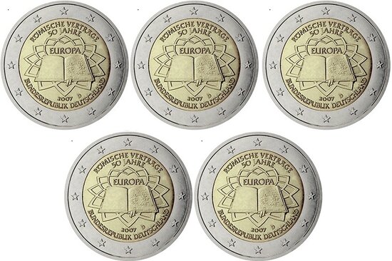 2007: 5 X 2 euro, Verdrag van Rome