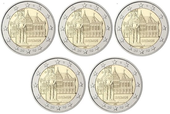 2010: 5 X 2 euro, Raadhuis Bremen