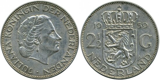 2½ Gulden 1966, zilver 720/1000