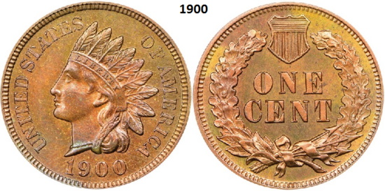 1 Cent 1900, Indian Head