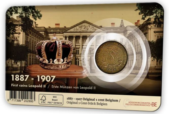 Numismatische coincard 2025 "België 1887-1907" Nederlandse versie