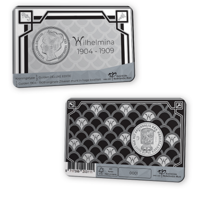  zilveren ½ Gulden van Wilhelmina '1904-1909', Deluxe versie 1