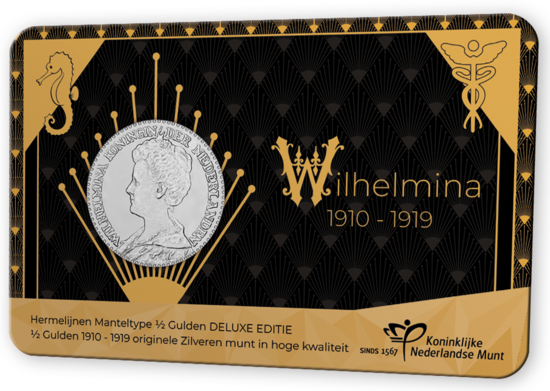 zilveren ½ Gulden van Wilhelmina '1910 - 1919', Deluxe versie 2