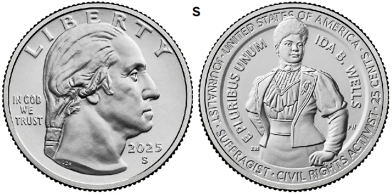 25 Cent 2025, Ida B. Wells, UNC, S
