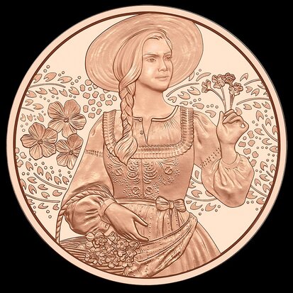 Oostenrijk 10 euro 2025 "Aufdirndl - Linnen", BU in koper