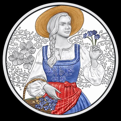 Oostenrijk 10 euro 2025 "Aufdirndl - Linnen", Proof in Zilver Ag 925