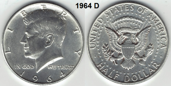US ½ Dollar 1964, mmt D