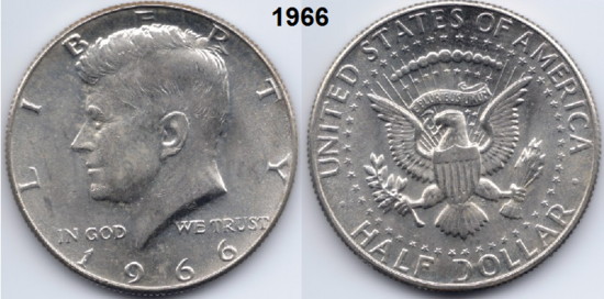 ½ Dollar 1965, zonder mmt
