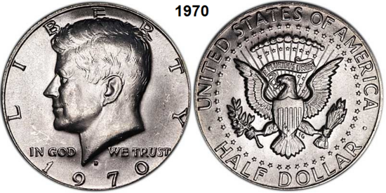 US ½ Dollar 1970, mmt D