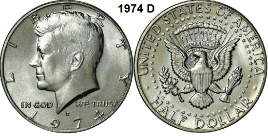 US ½ Dollar 1974, mmt D