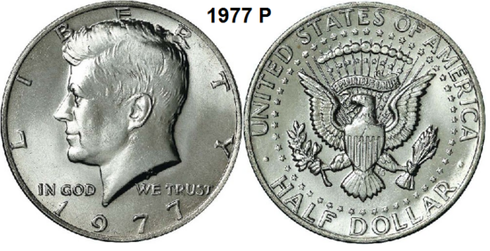 US ½ Dollar 1977, zonder mmt