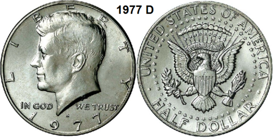 US ½ Dollar 1977, mmt D
