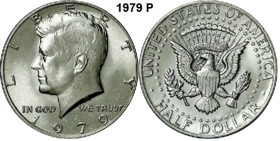 US ½ Dollar 1979, zonder mmt