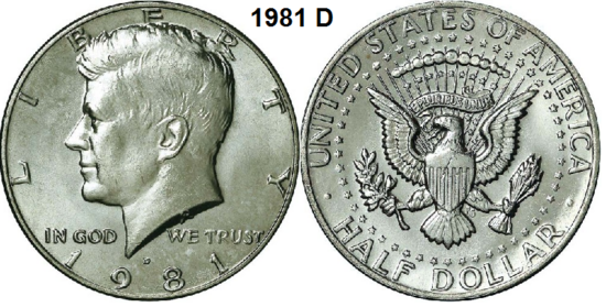 US ½ Dollar 1981, mmt D
