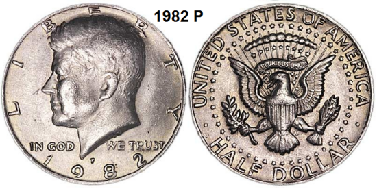 US ½ Dollar 1982, mmt P