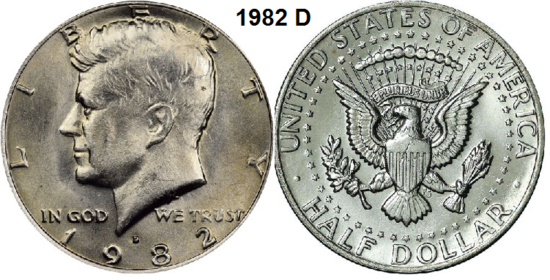 US ½ Dollar 1982, mmt D