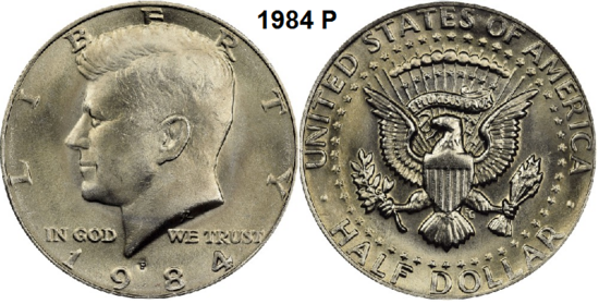 US ½ Dollar 1984, mmt P