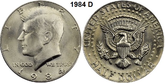 US ½ Dollar 1984, mmt D