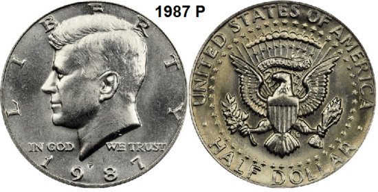 US ½ Dollar 1987, mmt P