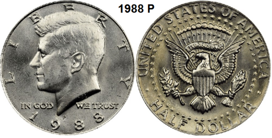 US ½ Dollar 1988, mmt P