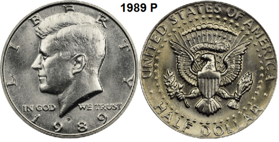 US ½ Dollar 1989, mmt D