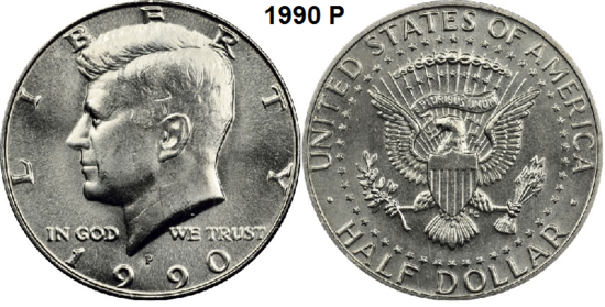 US ½ Dollar 1990, mmt P