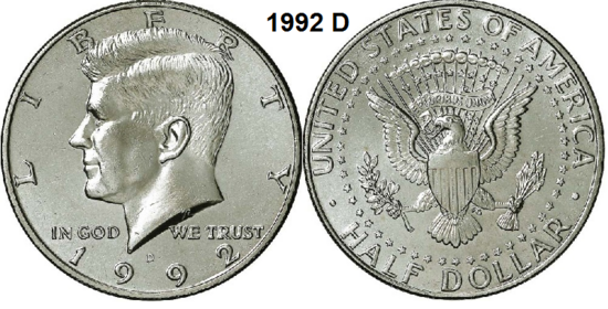 US ½ Dollar 1992, mmt D
