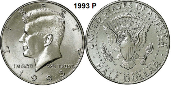 US ½ Dollar 1993, mmt P