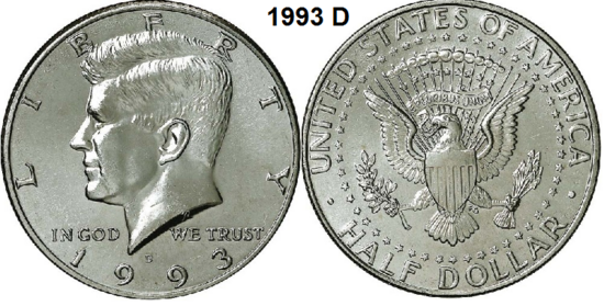 US ½ Dollar 1993, mmt D
