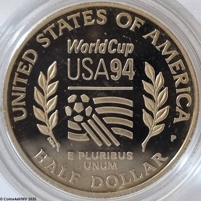 US ½ Dollar 1994 P, WK voetbal USA, Proof