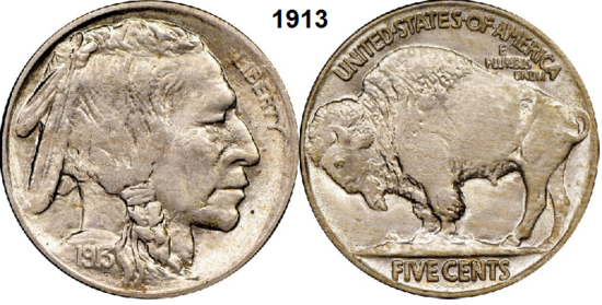 5 Cents 1913, zonder mmt
