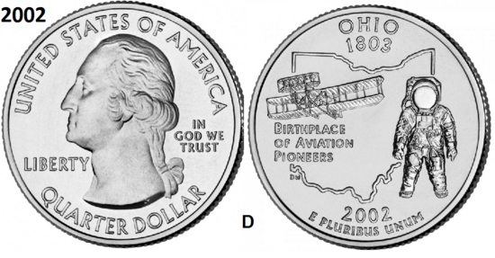 25 Cent 2002, Ohio 'The Buckeye State', UNC mmt D