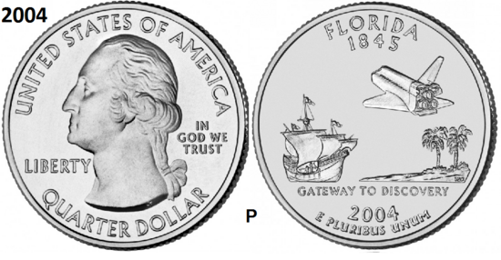 25 Cent 2004, Florida 'The Sunshine State', UNC mmt P