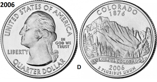 25 Cent 2006, Colorado 'The Centennial State', UNC mmt D