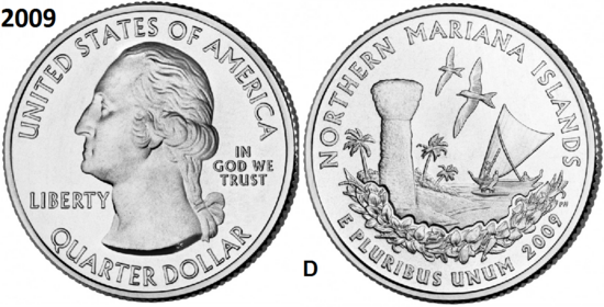 25 Cent 2009, Commonwealth of the Northern Mariana Islands, UNC mmt D