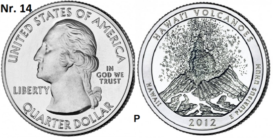 25 Cent 2012, Hawai'i Volcanoes National Park, Hawaii mmt P
