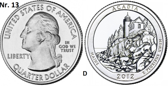 25 Cent 2012, Acadia, National Park, Maine mmt D