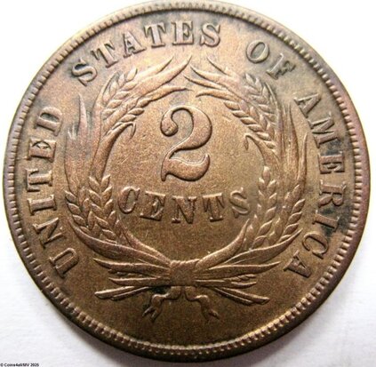 2 Cent 1864, P, Zeer Fraai +, Large Motto